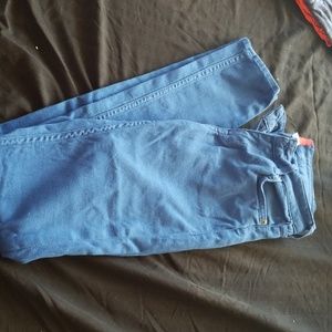 Blue straight leg pants